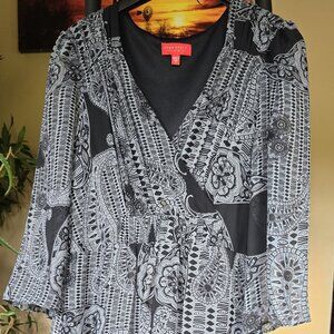 Signature by Sangria Black and White Party  Dress